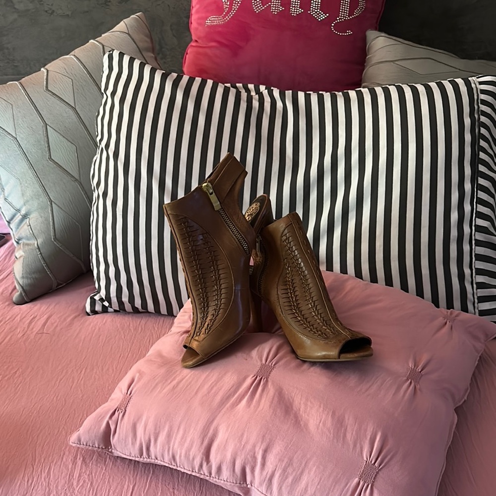Vince Camuto Brown Ankle Booties.